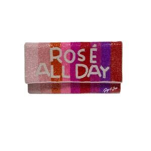Rosé All Day Beaded Clutch / Crossbody Purse shades of Pink new night out bag